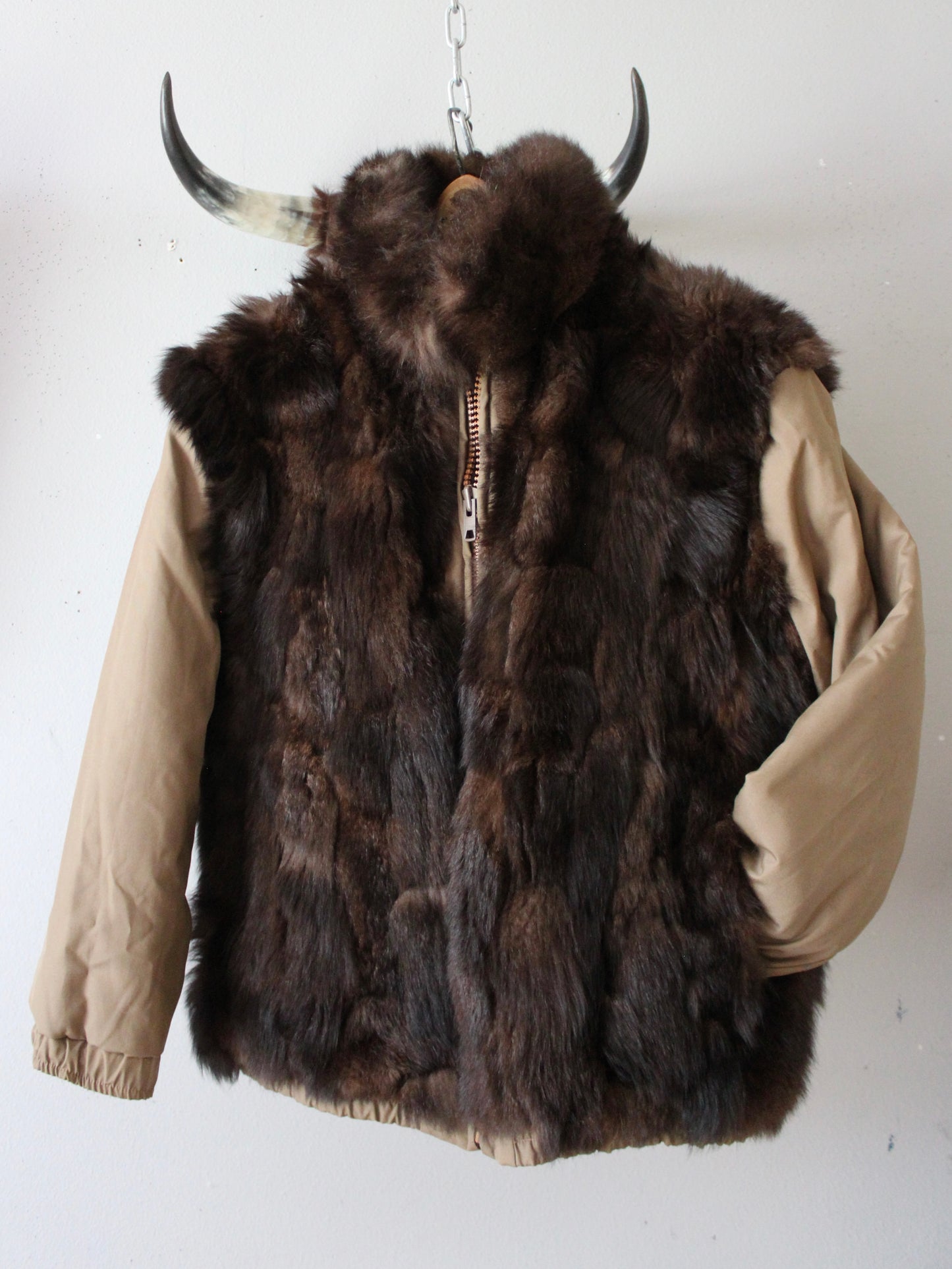 VINTAGE REVERSIBLE GENUINE FUR BOMBER JACKET