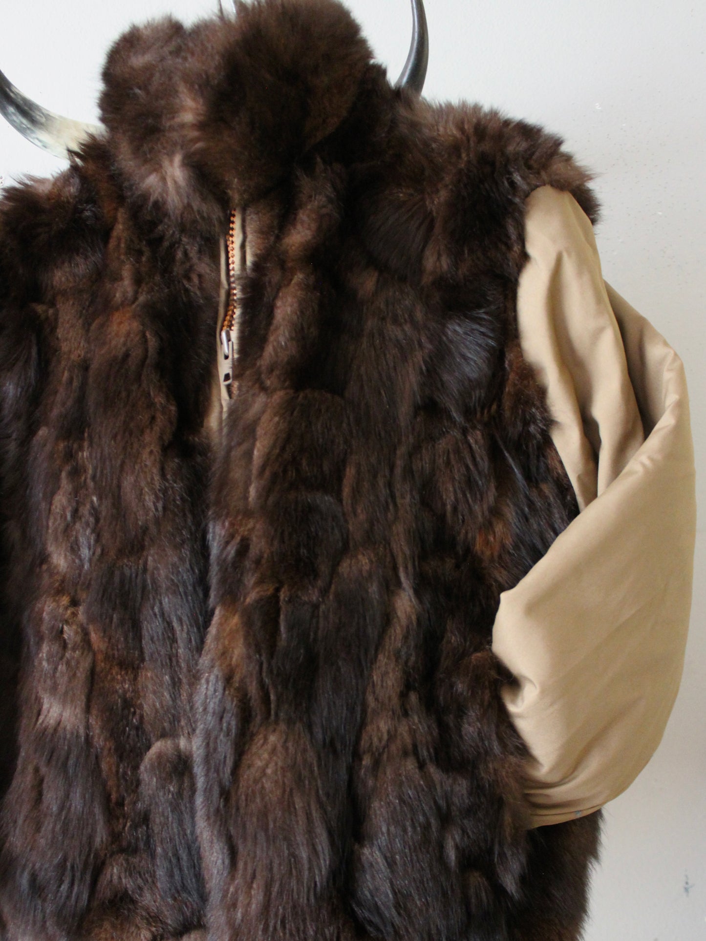 VINTAGE REVERSIBLE GENUINE FUR BOMBER JACKET