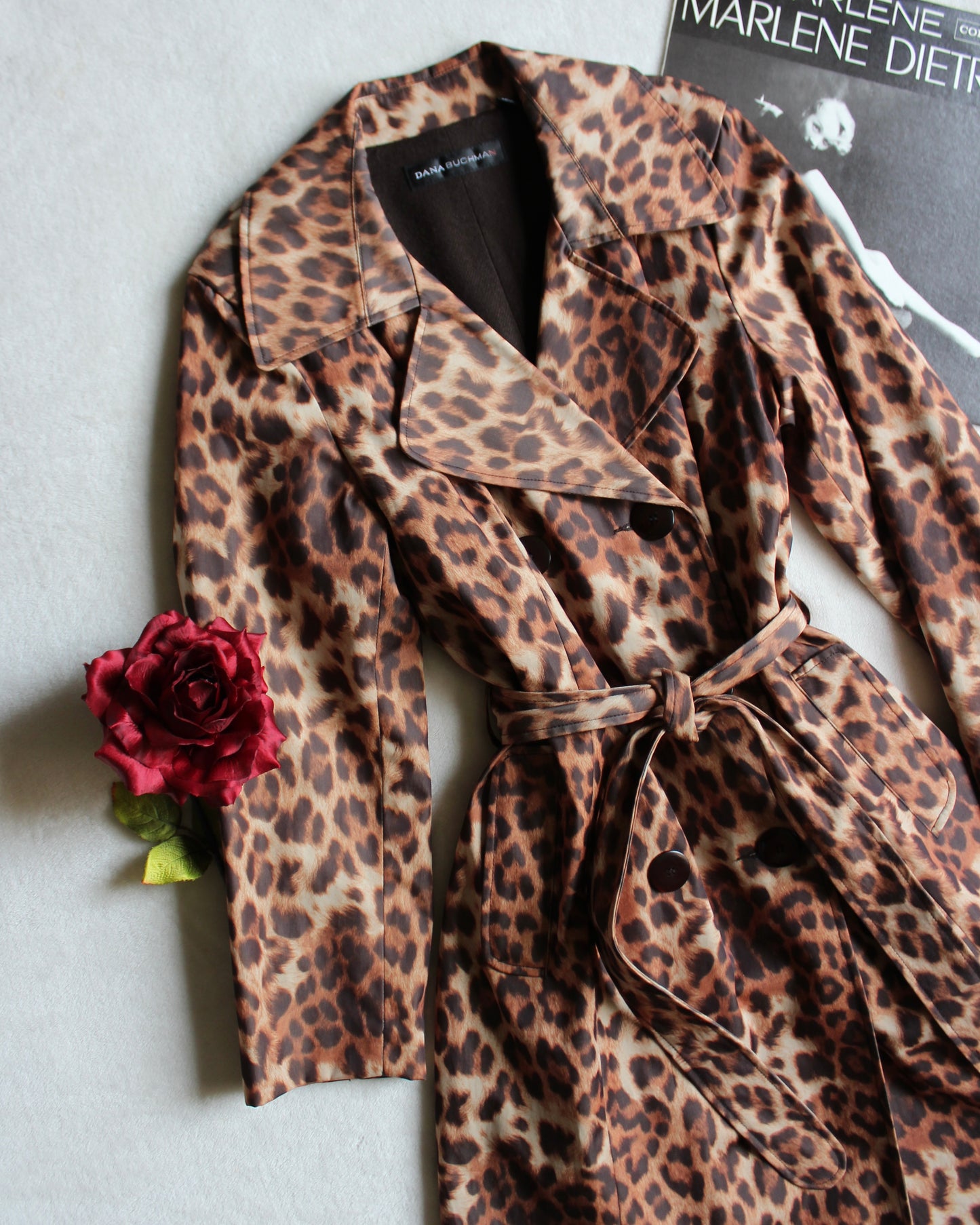 BARDOT LEOPARD PRINT TRENCH COAT