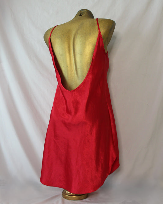 VINTAGE RED SLIP DRESS