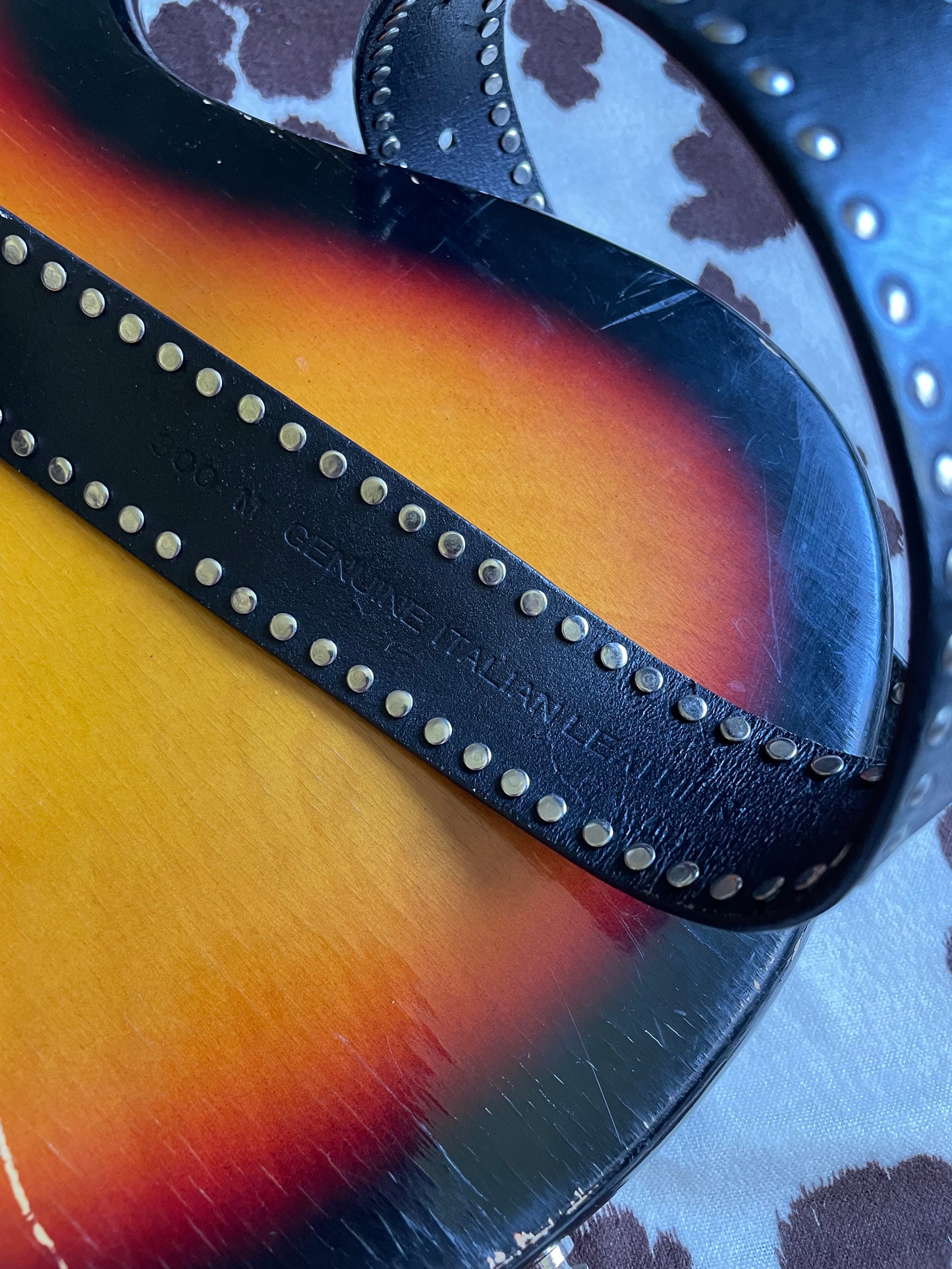 STUDDED ITALIAN LEATHER BELT