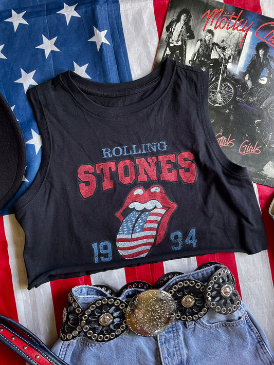 CROPPED STONES FLAG TONGUE TANK