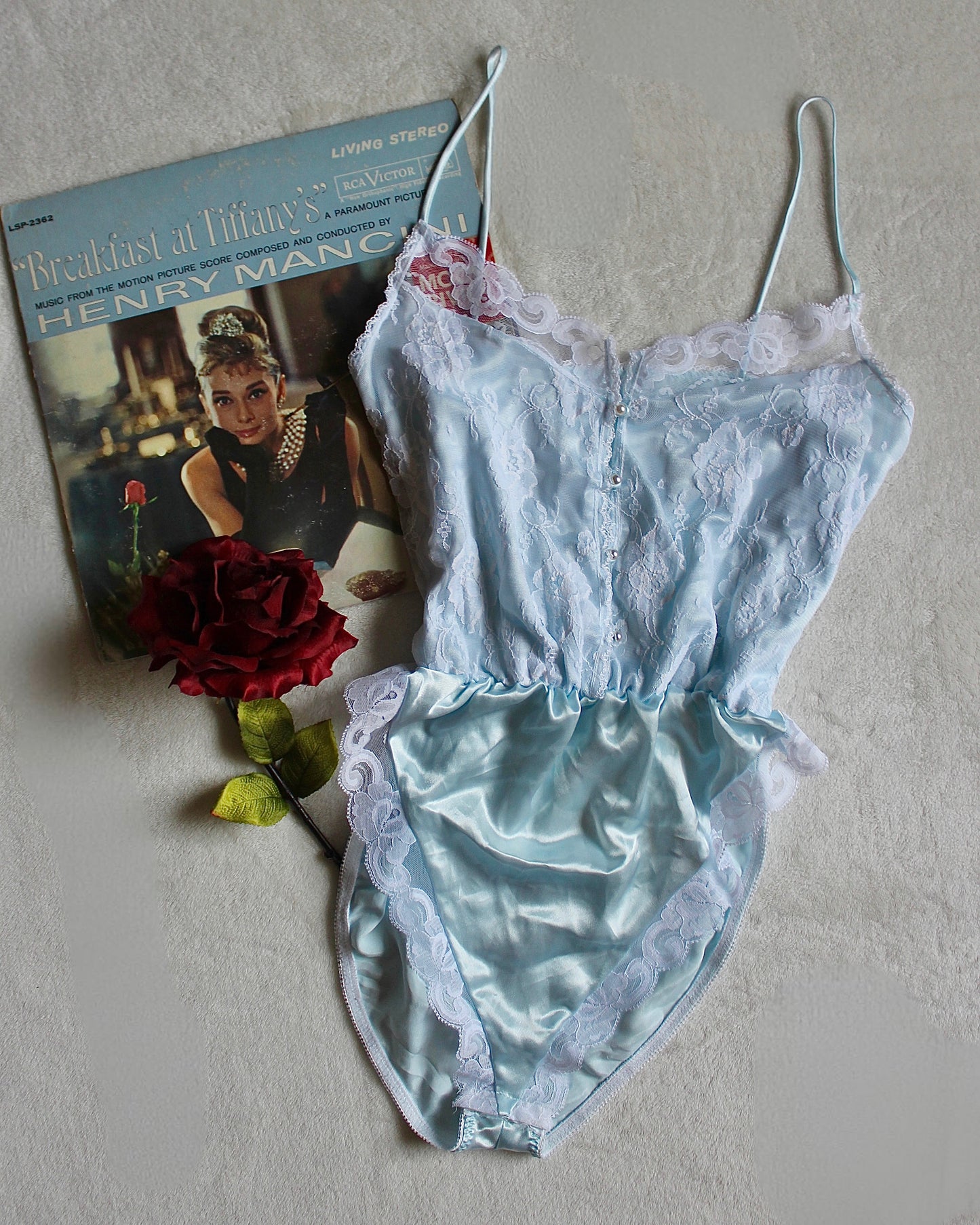VINTAGE BABY BLUE BODYSUIT