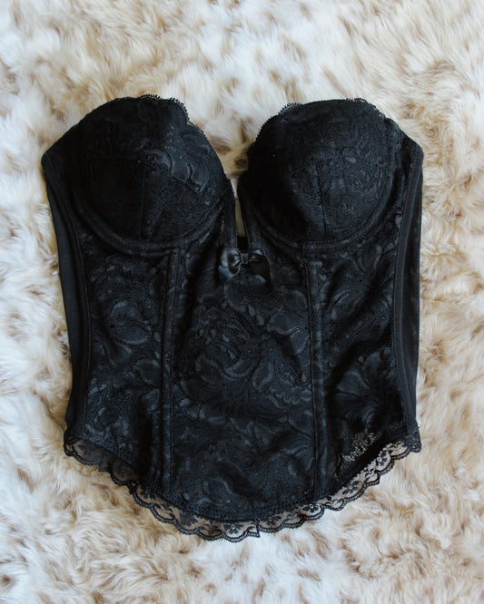 VINTAGE BLACK LACE BUSTIER