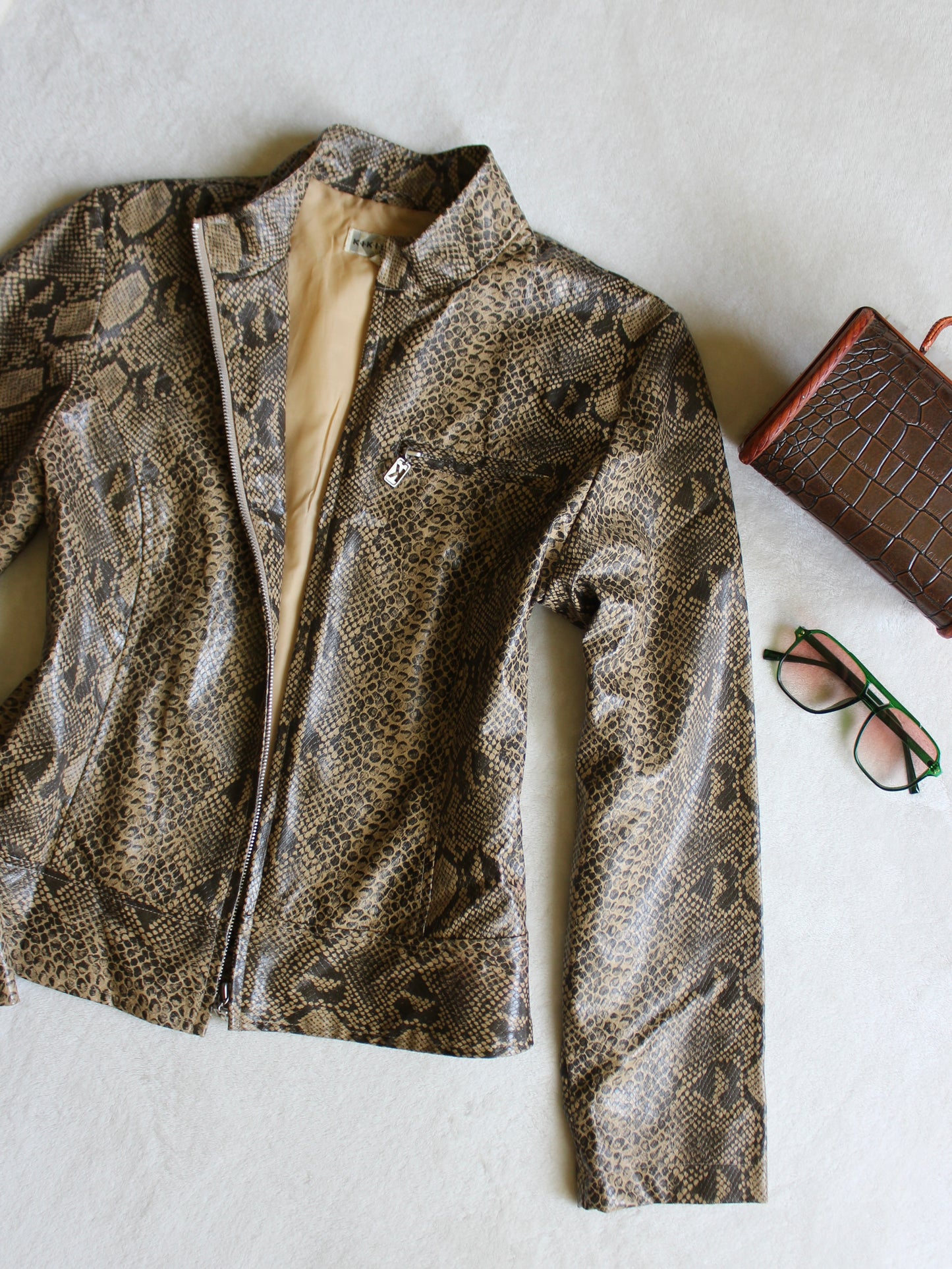 VINTAGE 90s/Y2K SNAKE PRINT JACKET