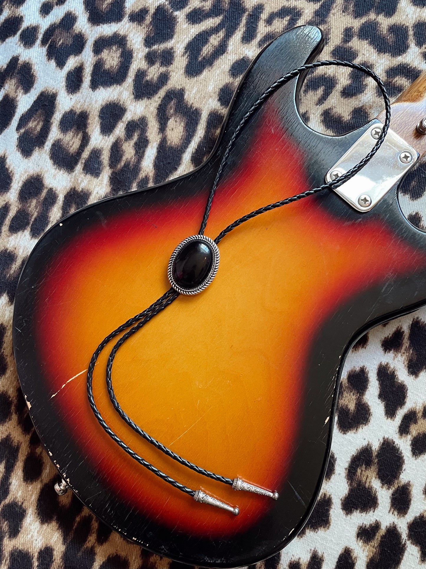 BLACK STONE BOLO TIE