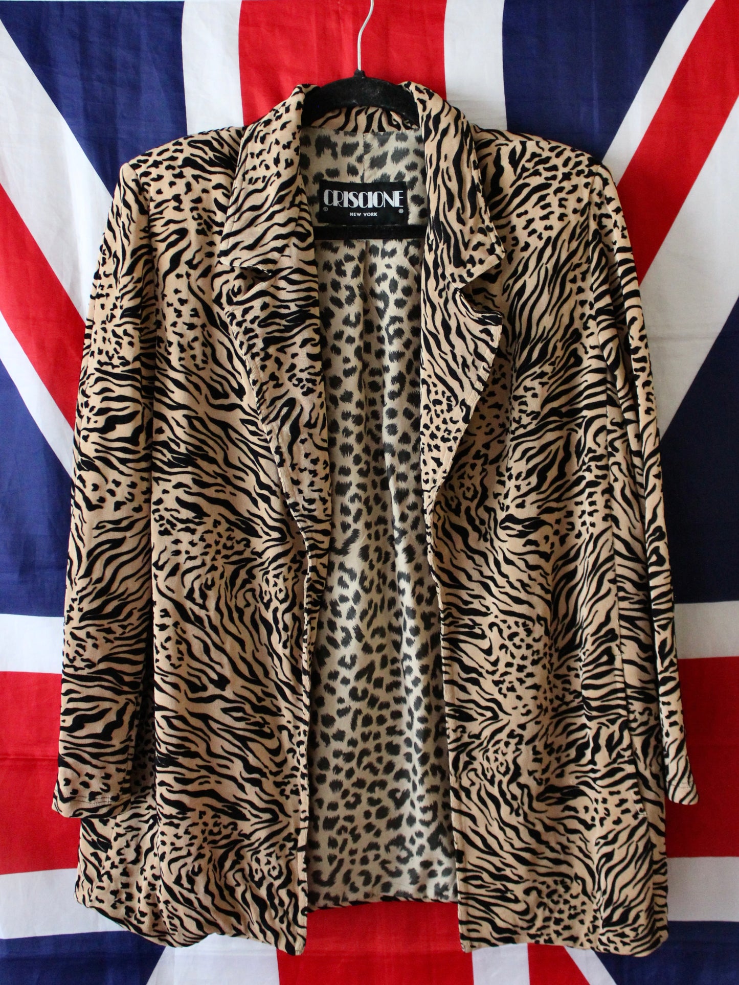 VINTAGE ANIMAL PRINT BLAZER JACKET