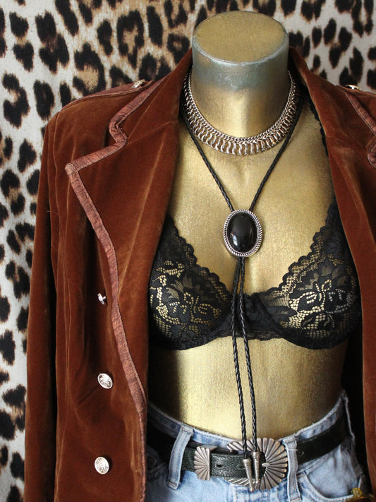 BLACK STONE BOLO TIE