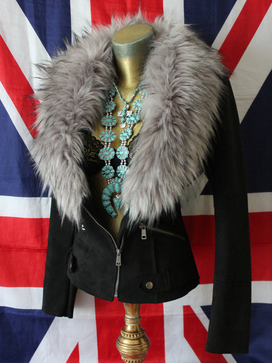GLAM ROCK JACKET W/ FUR COLLAR