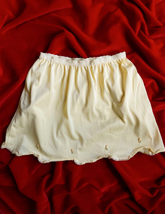 YELLOW LITTLE ROSE SLIP SKIRT