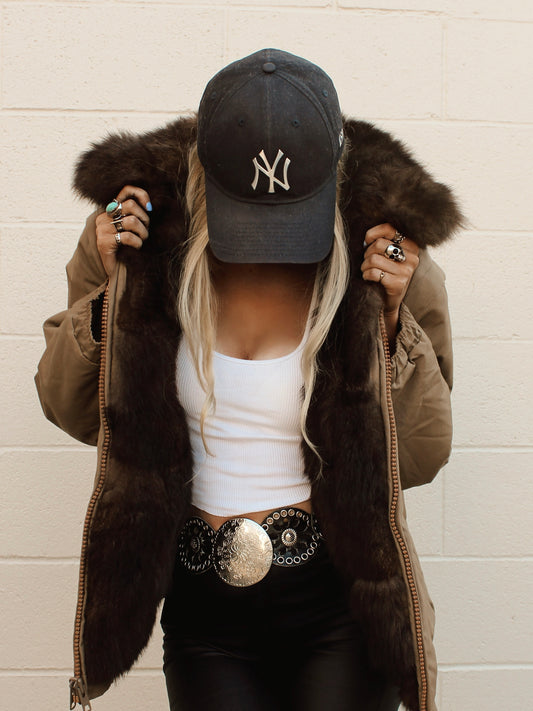 VINTAGE REVERSIBLE GENUINE FUR BOMBER JACKET