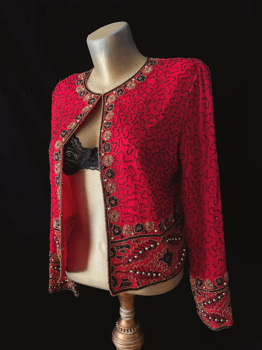 VINTAGE BEADED SILK JACKET