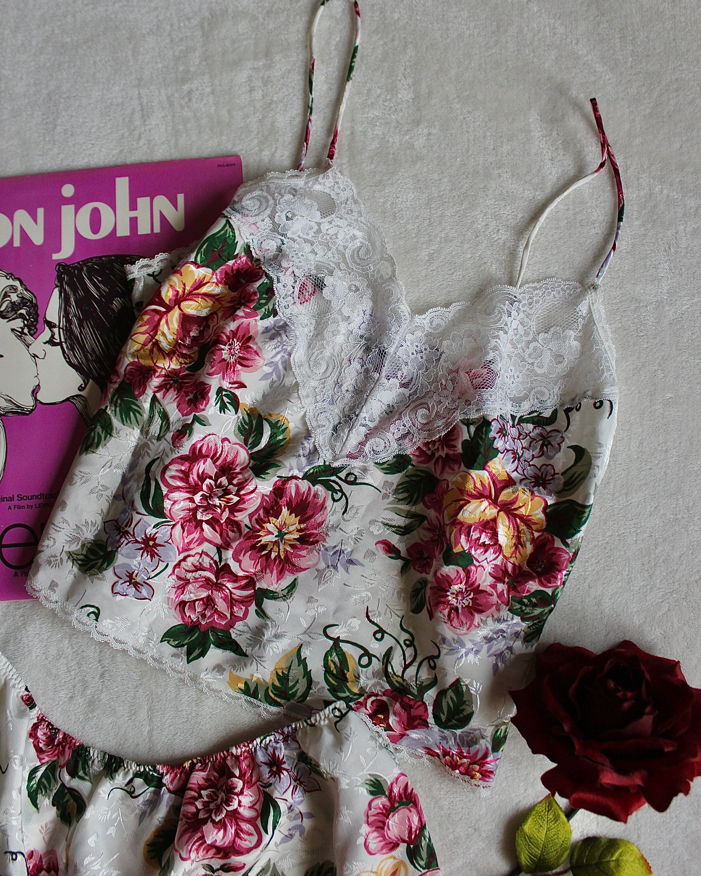 VINTAGE SILKY FLORAL PJ SET