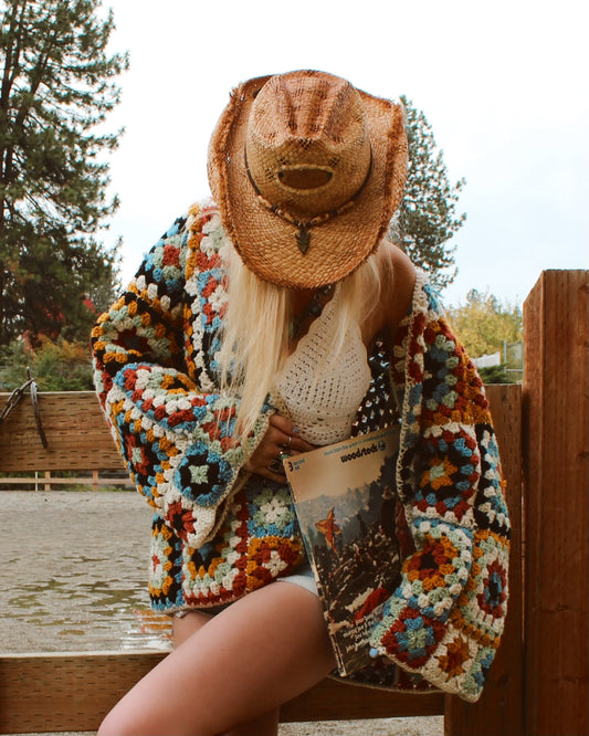 HANDMADE CROCHET PATCHWORK JACKET