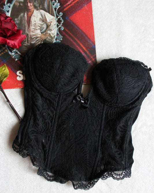 VINTAGE BLACK LACE CORSET