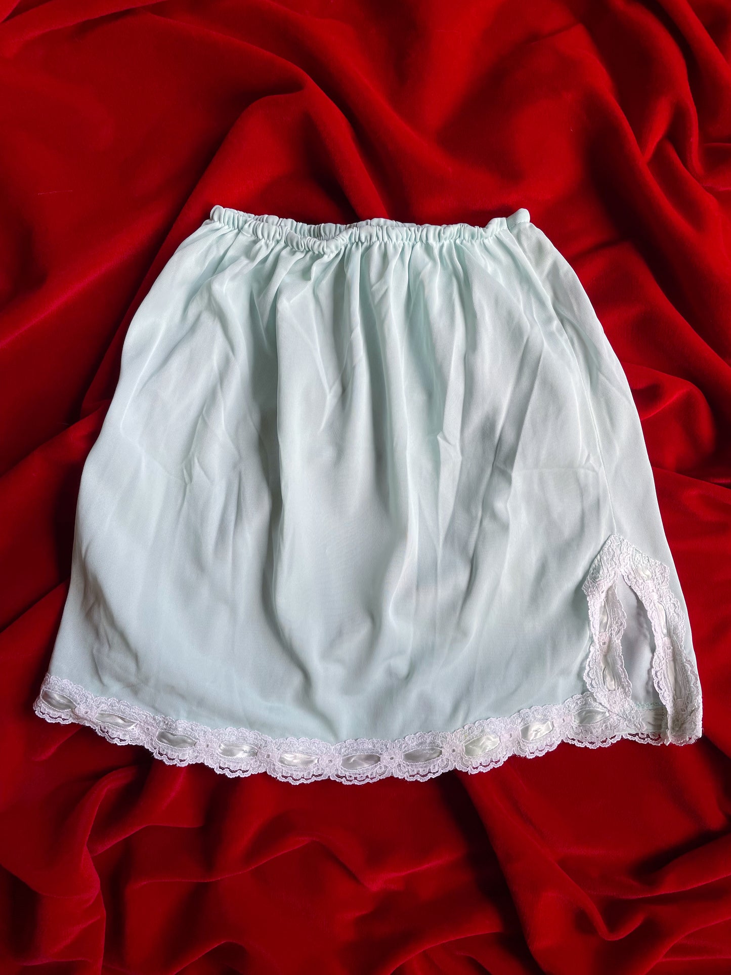 VINTAGE MINT SLIP SKIRT