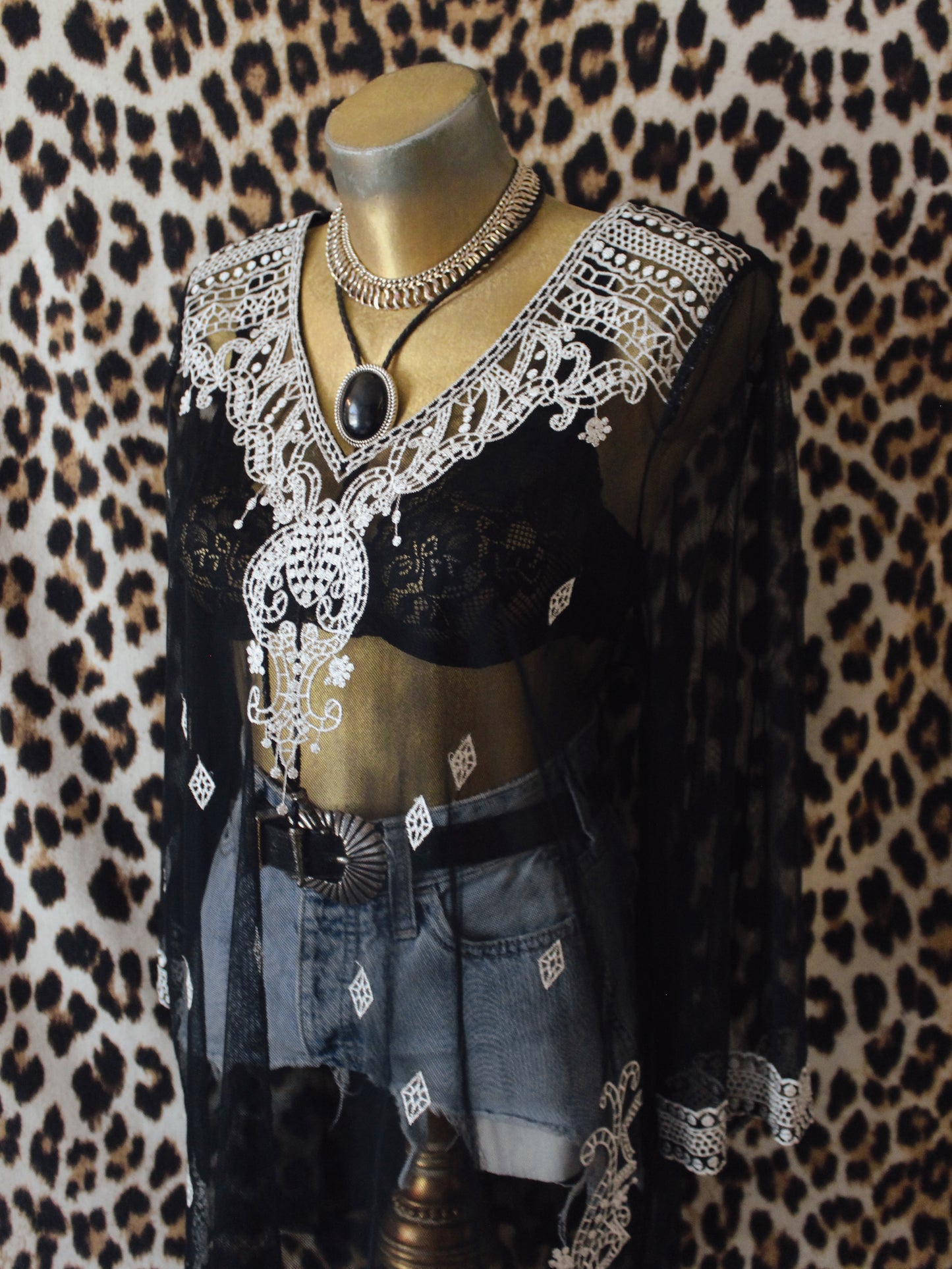 EMBROIDERED SHEER TUNIC