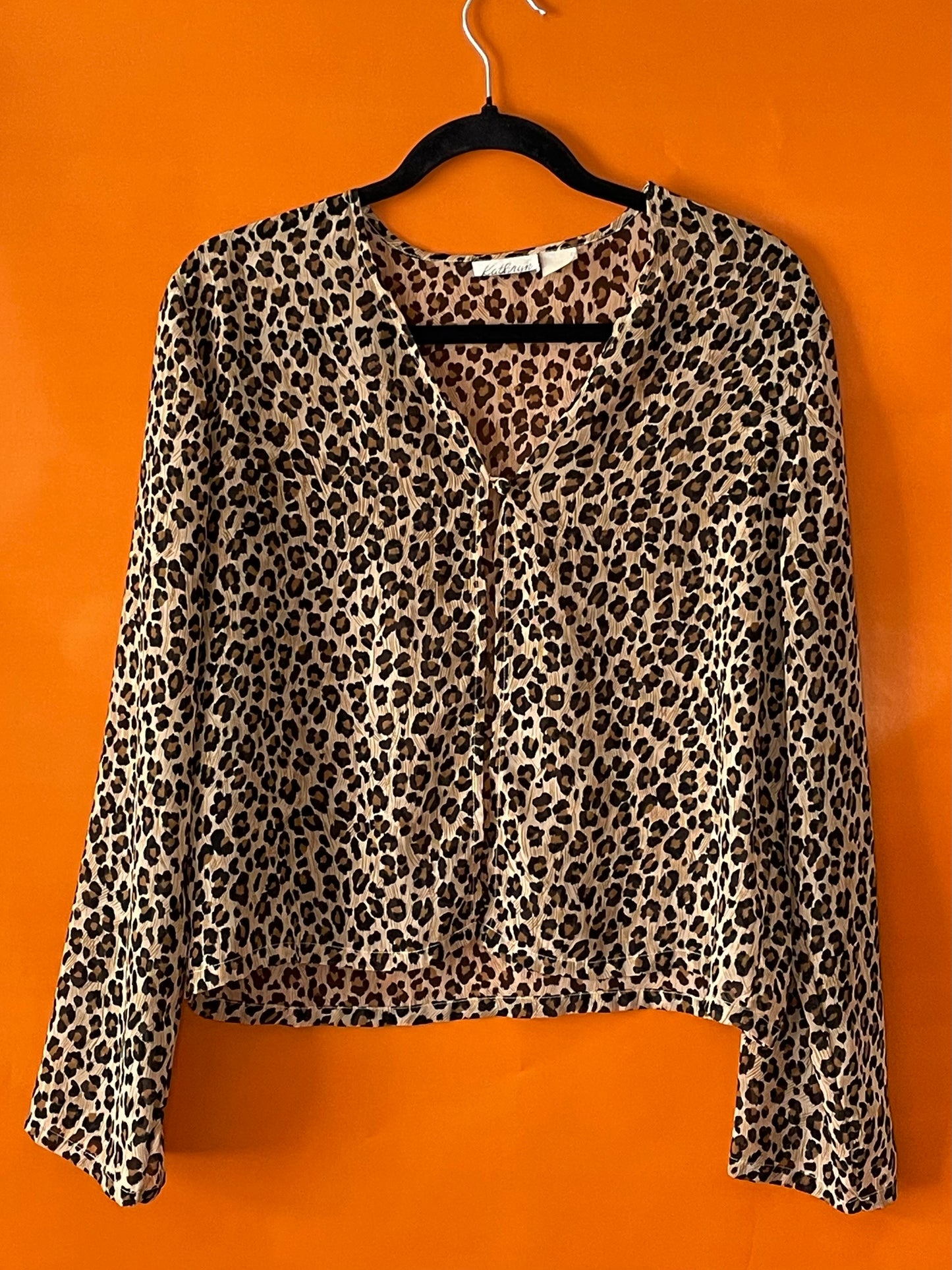 SEMI-SHEER LEOPARD TOP