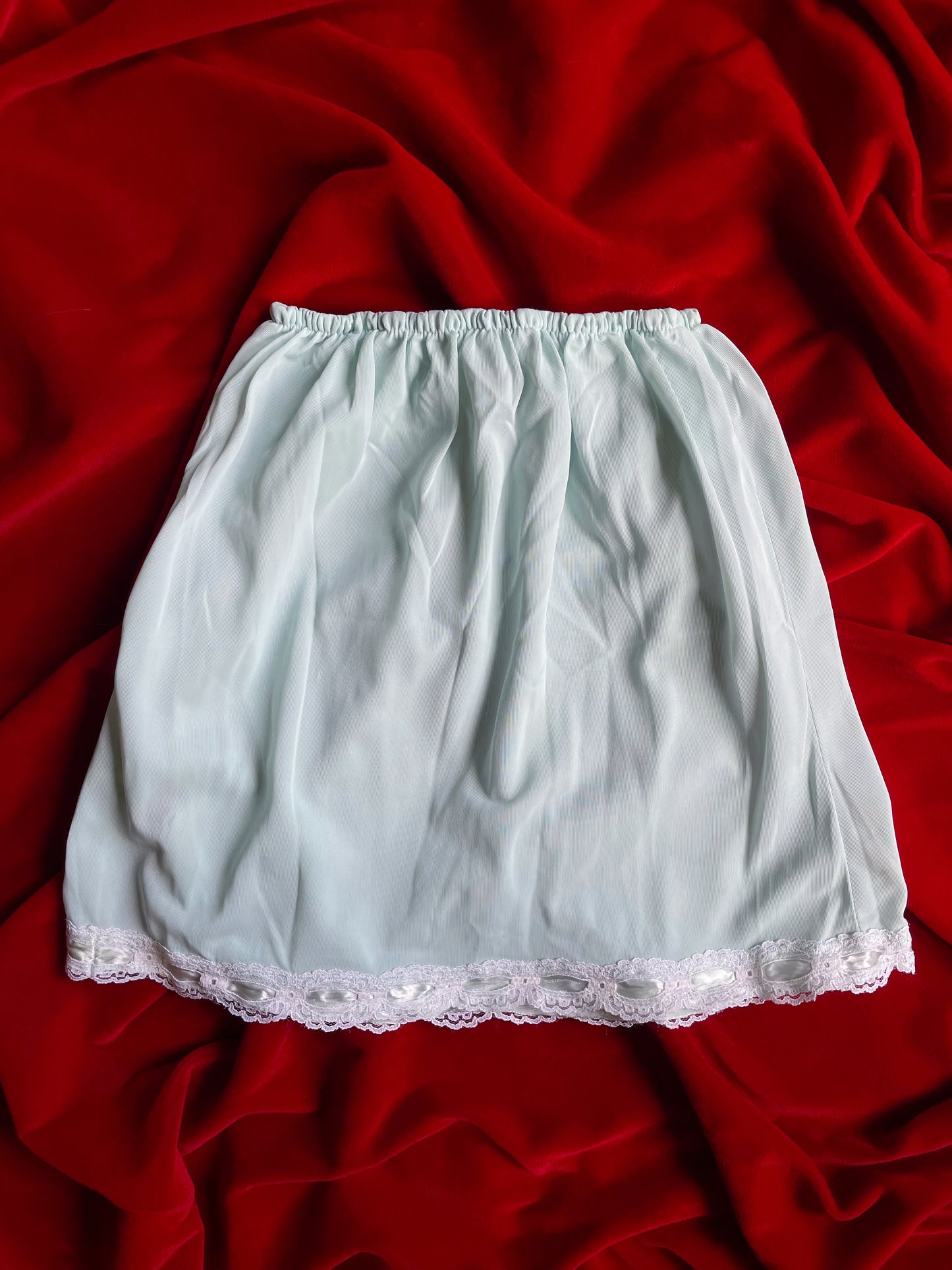 VINTAGE MINT SLIP SKIRT