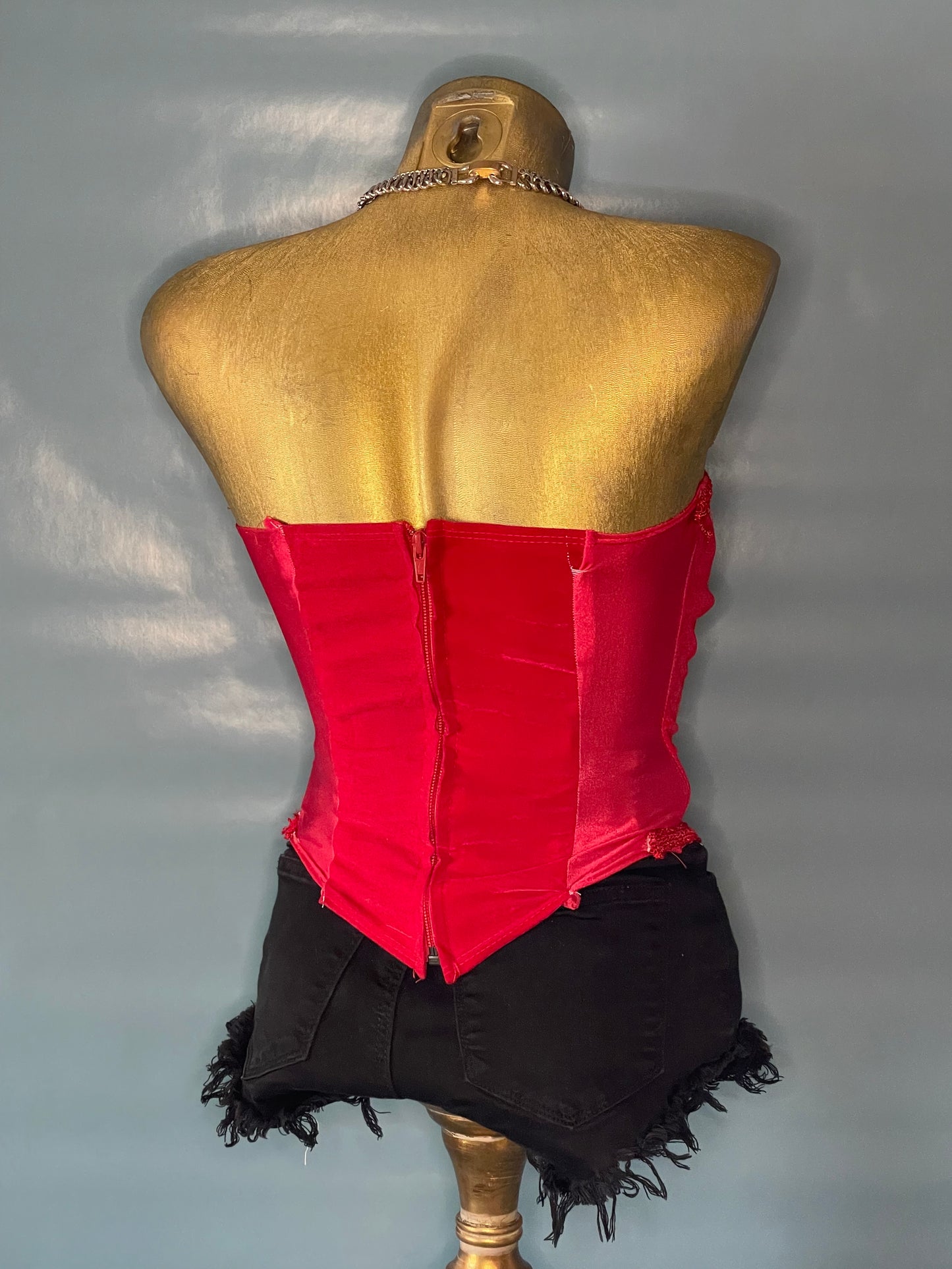 RED RHINESTONE BUSTIER