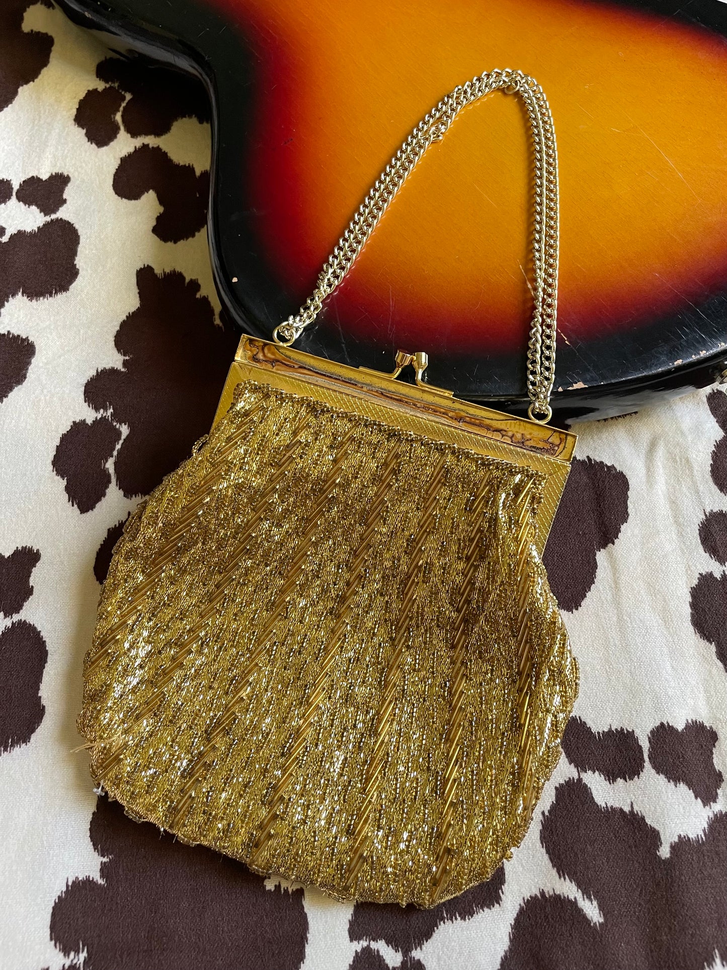 GOLD BEADED BAG