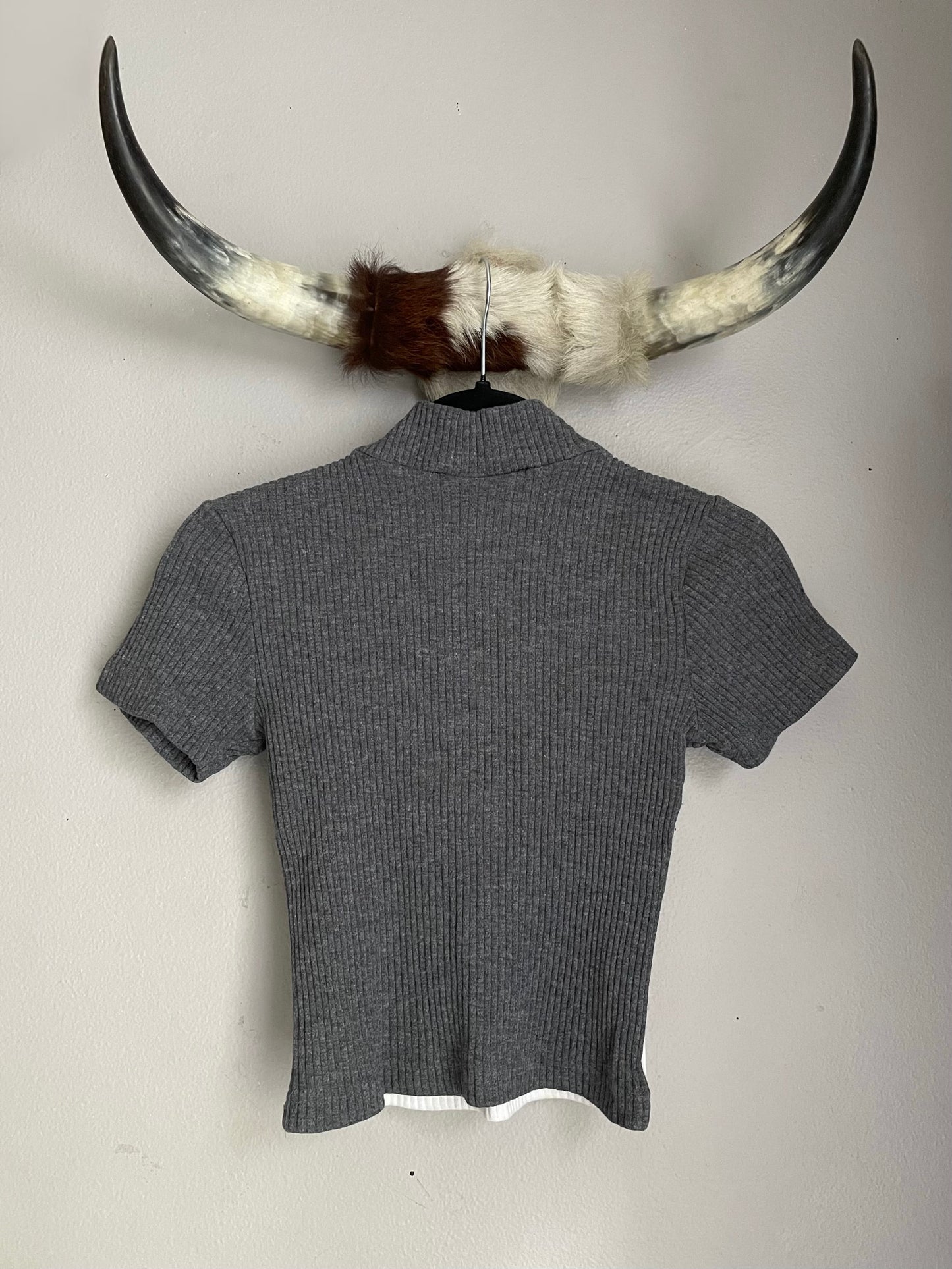 VINTAGE STRIPE SHORT SLEEVE SWEATER