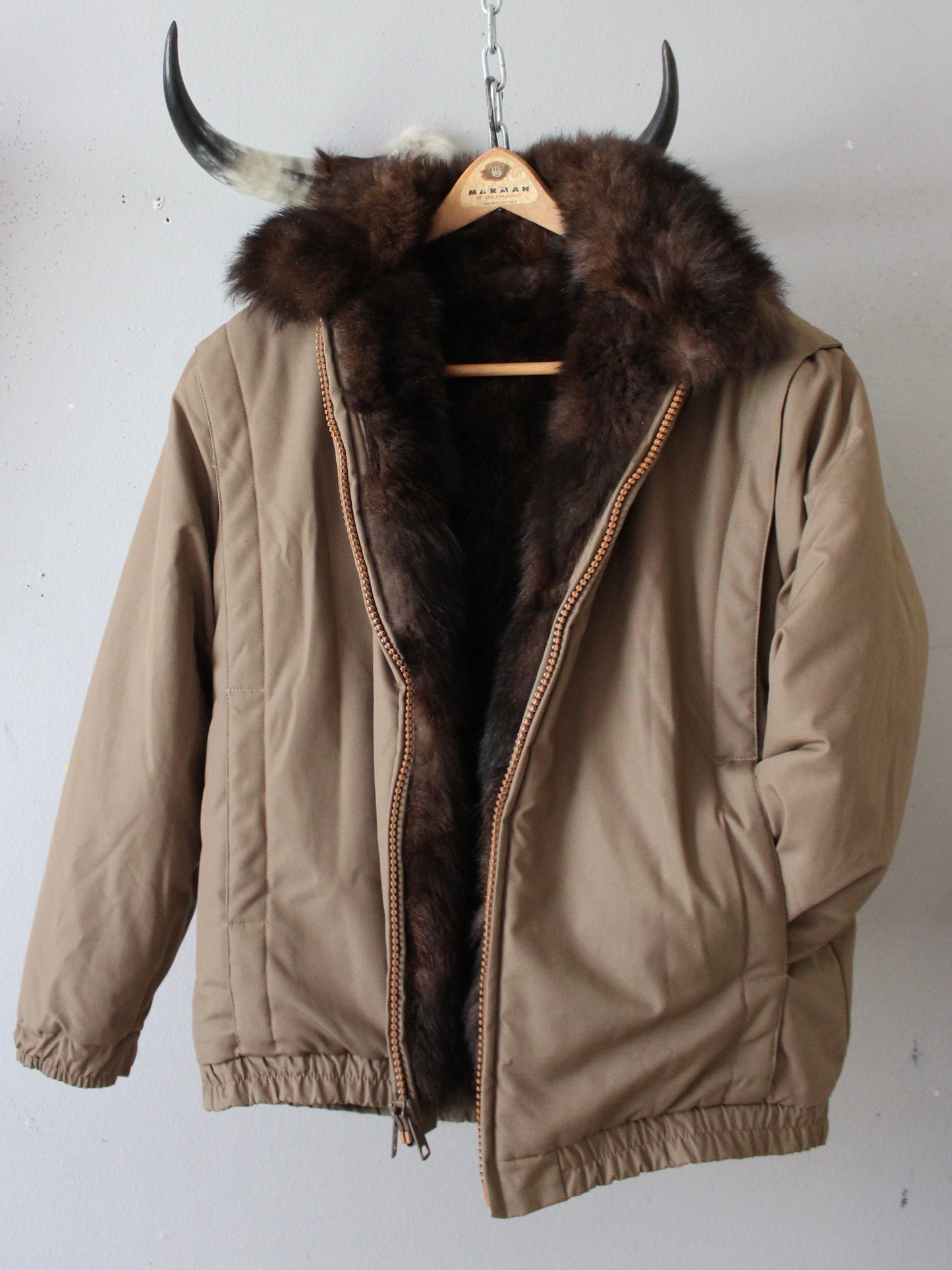 VINTAGE REVERSIBLE GENUINE FUR BOMBER JACKET