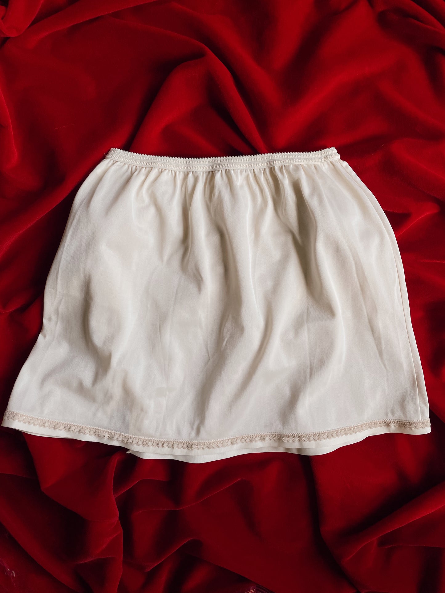 VINTAGE CREAM SLIP SKIRT
