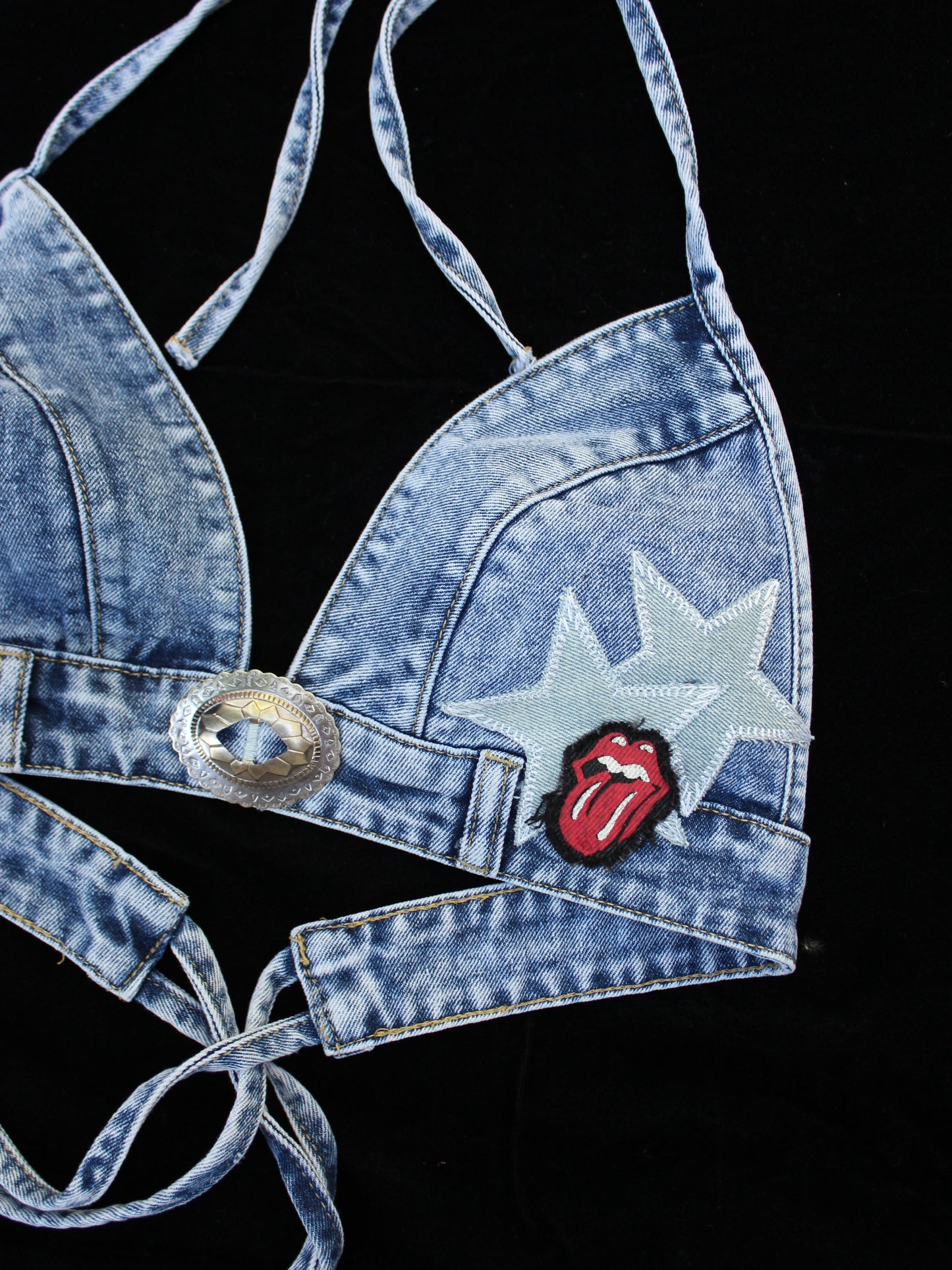 THE STONES DENIM HALTER