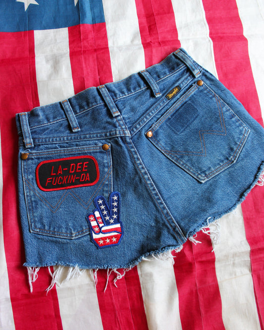 VINTAGE WRANGLER PATCHED UP SHORTS