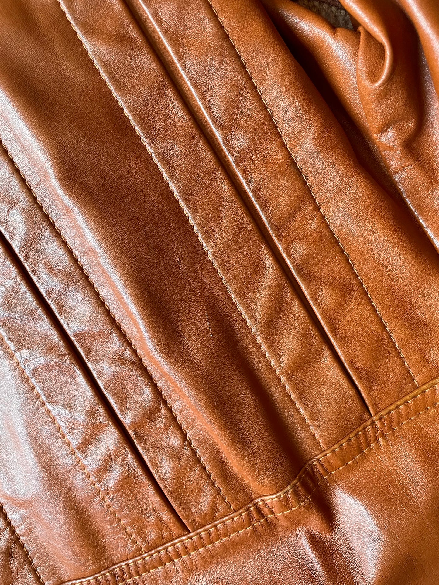 VINTAGE 70s LEATHER TRENCH