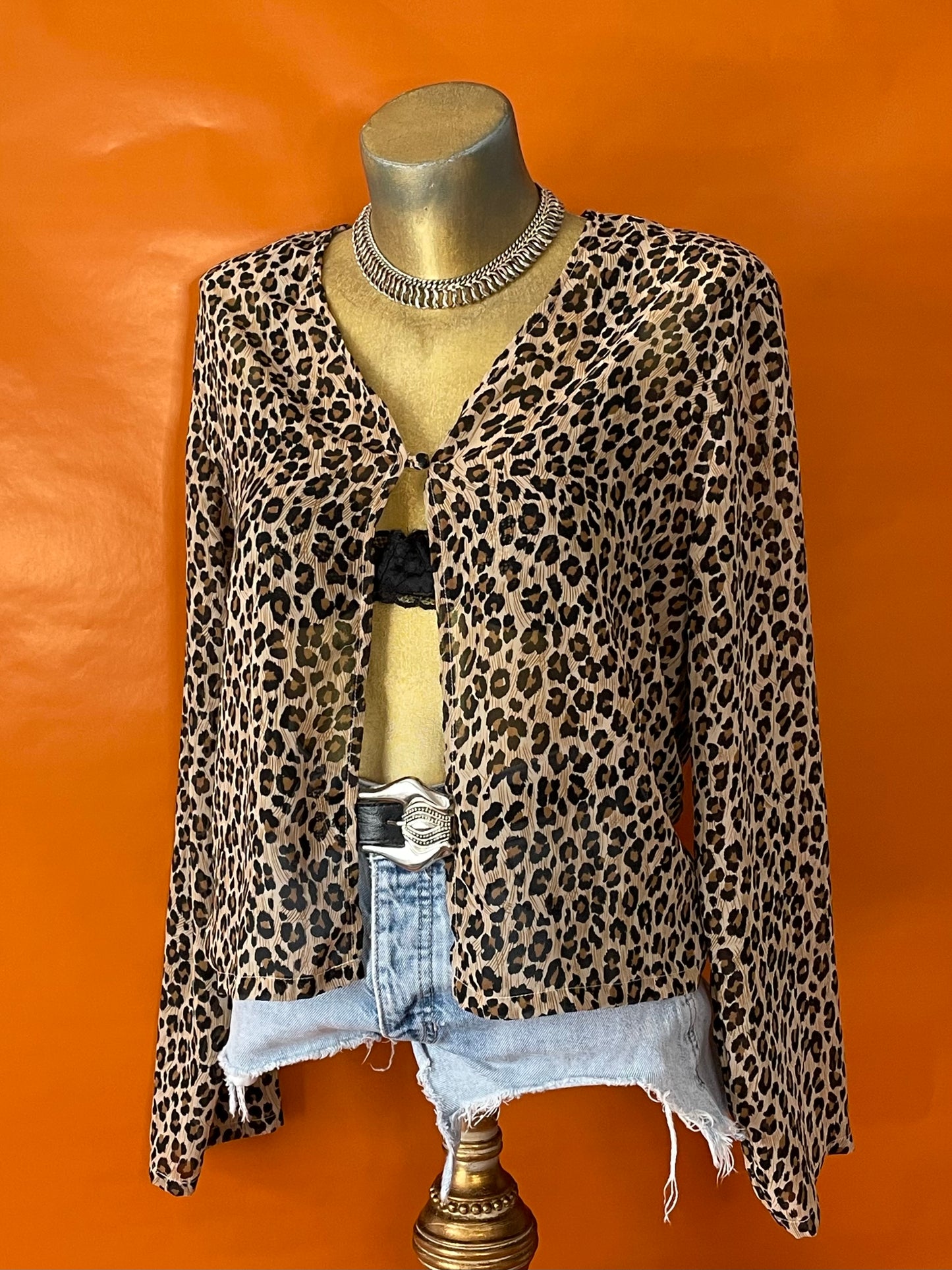 SEMI-SHEER LEOPARD TOP