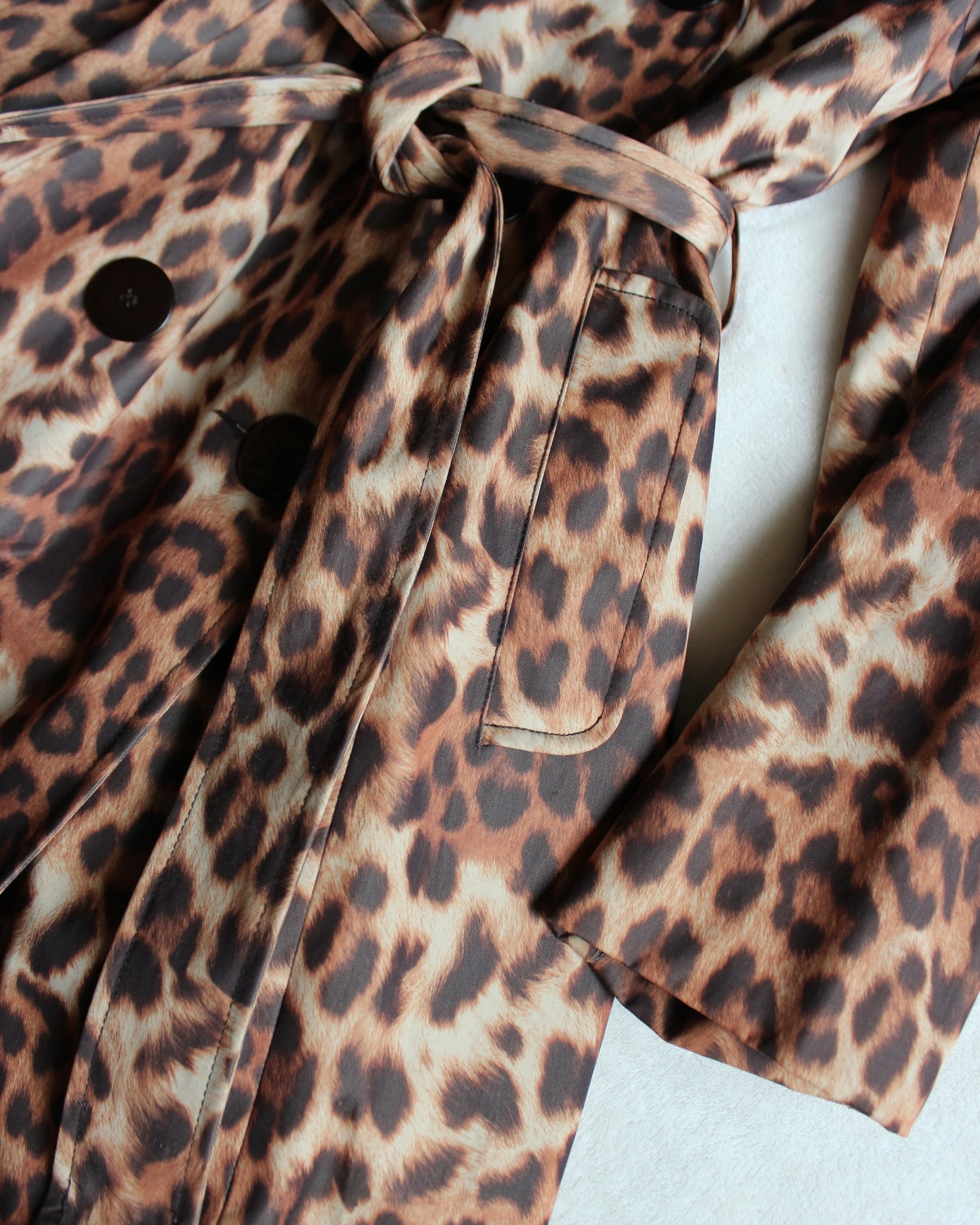 BARDOT LEOPARD PRINT TRENCH COAT