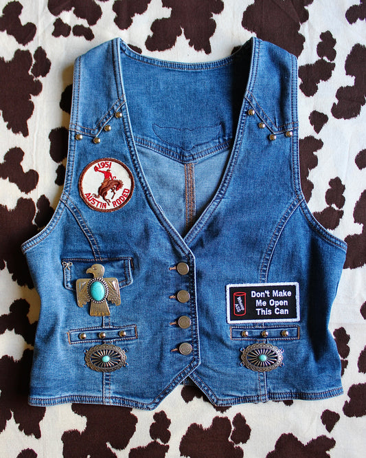 PATCHED DENIM VEST
