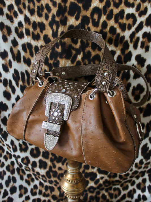 BROWN WESTERN BUCKLE BAG