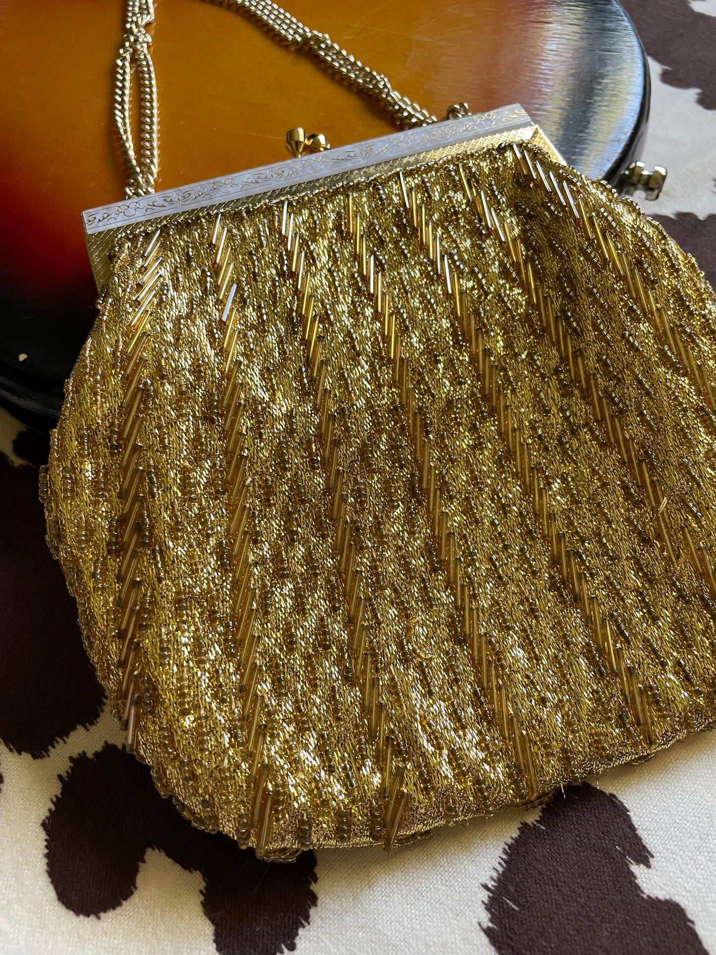 GOLD BEADED BAG