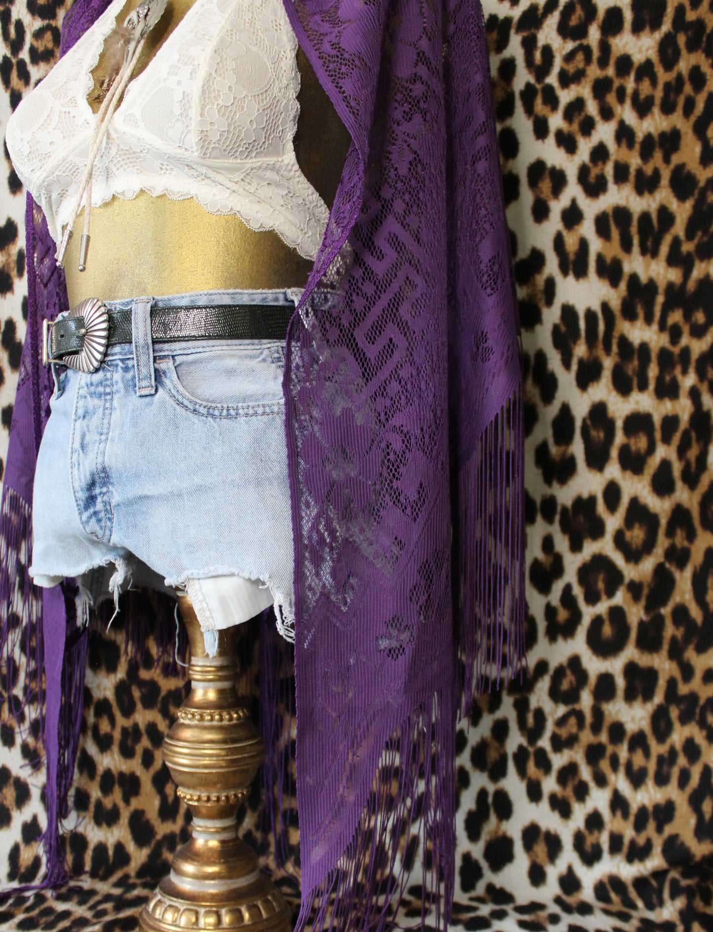 PURPLE HAZE EMBROIDERED SHAWL