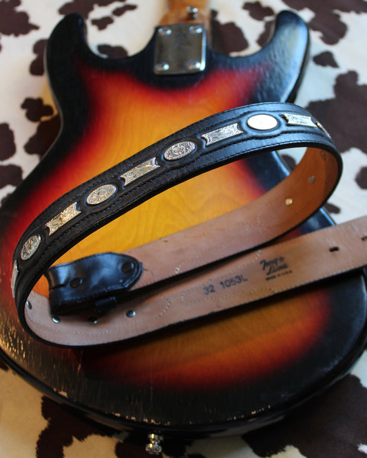 TONY LAMA BLACK & SILVER BELT