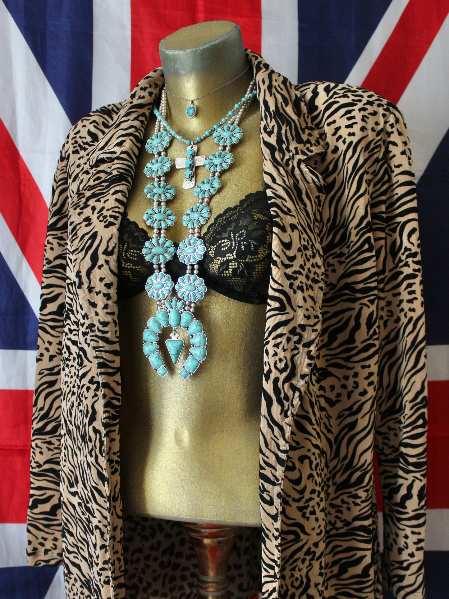 VINTAGE ANIMAL PRINT BLAZER JACKET