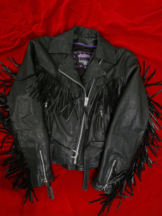 VINTAGE FRINGE LEATHER JACKET