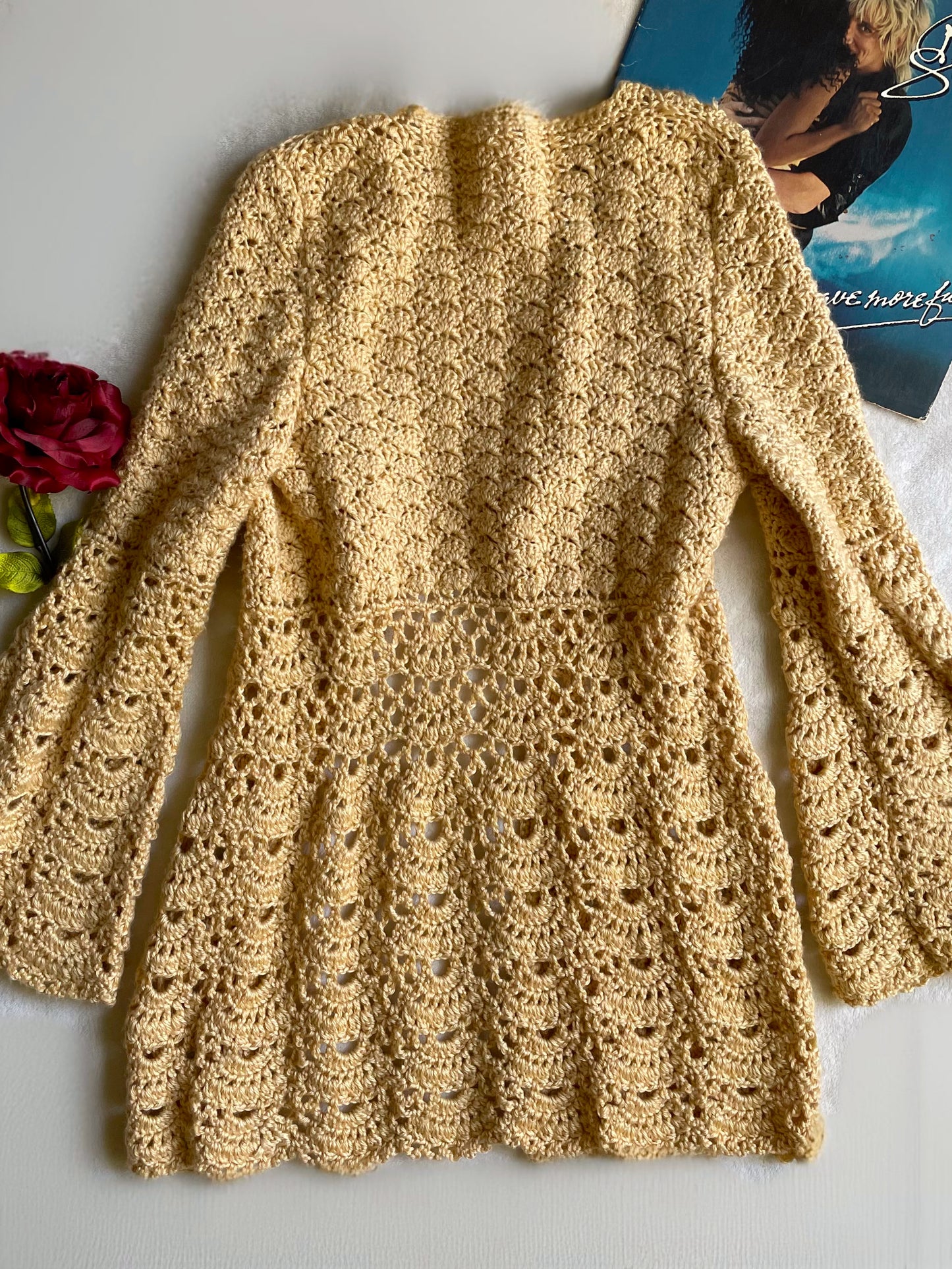 KNITTED BELL SLEEVE CARDIGAN