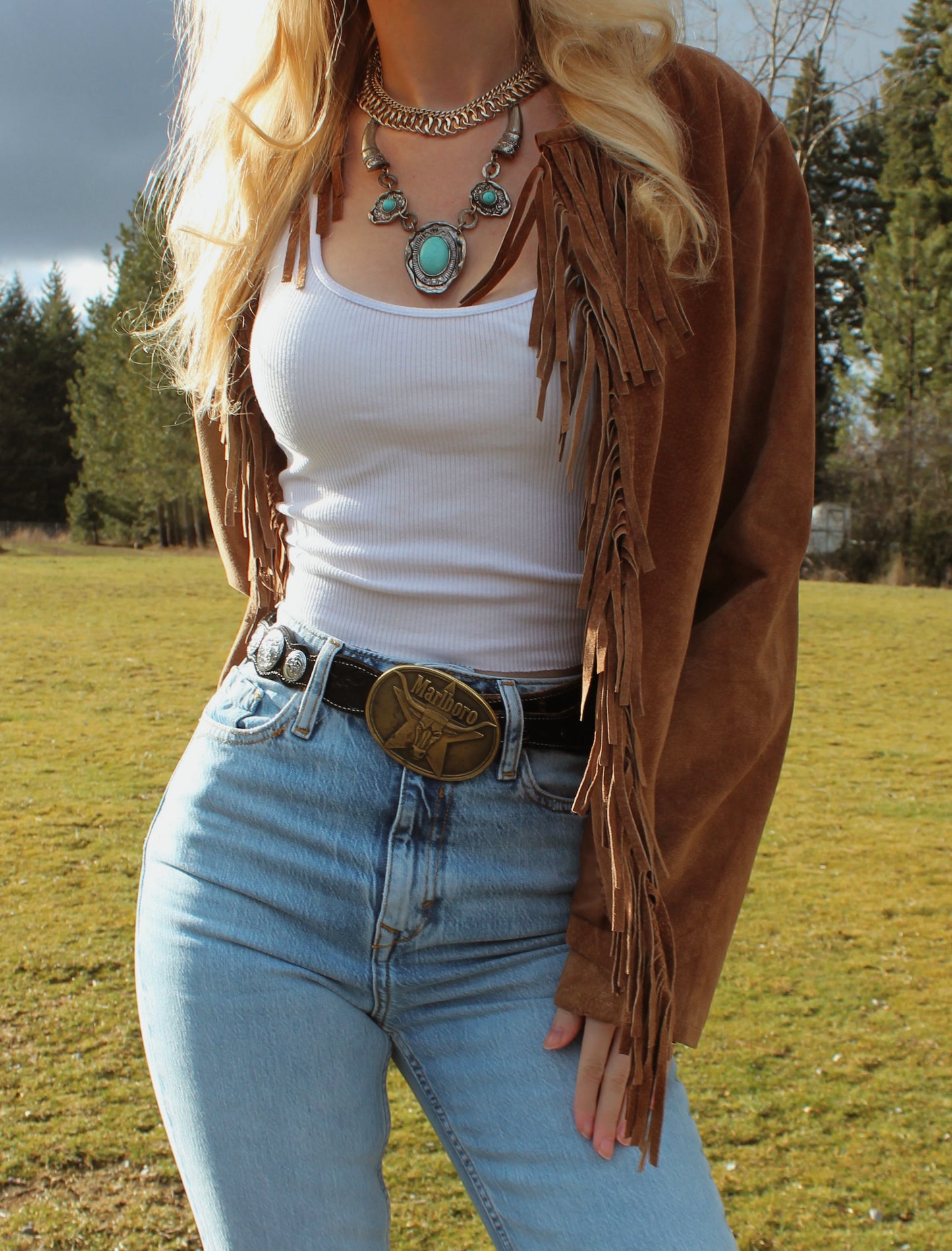 VINTAGE LEATHER FRINGE JACKET