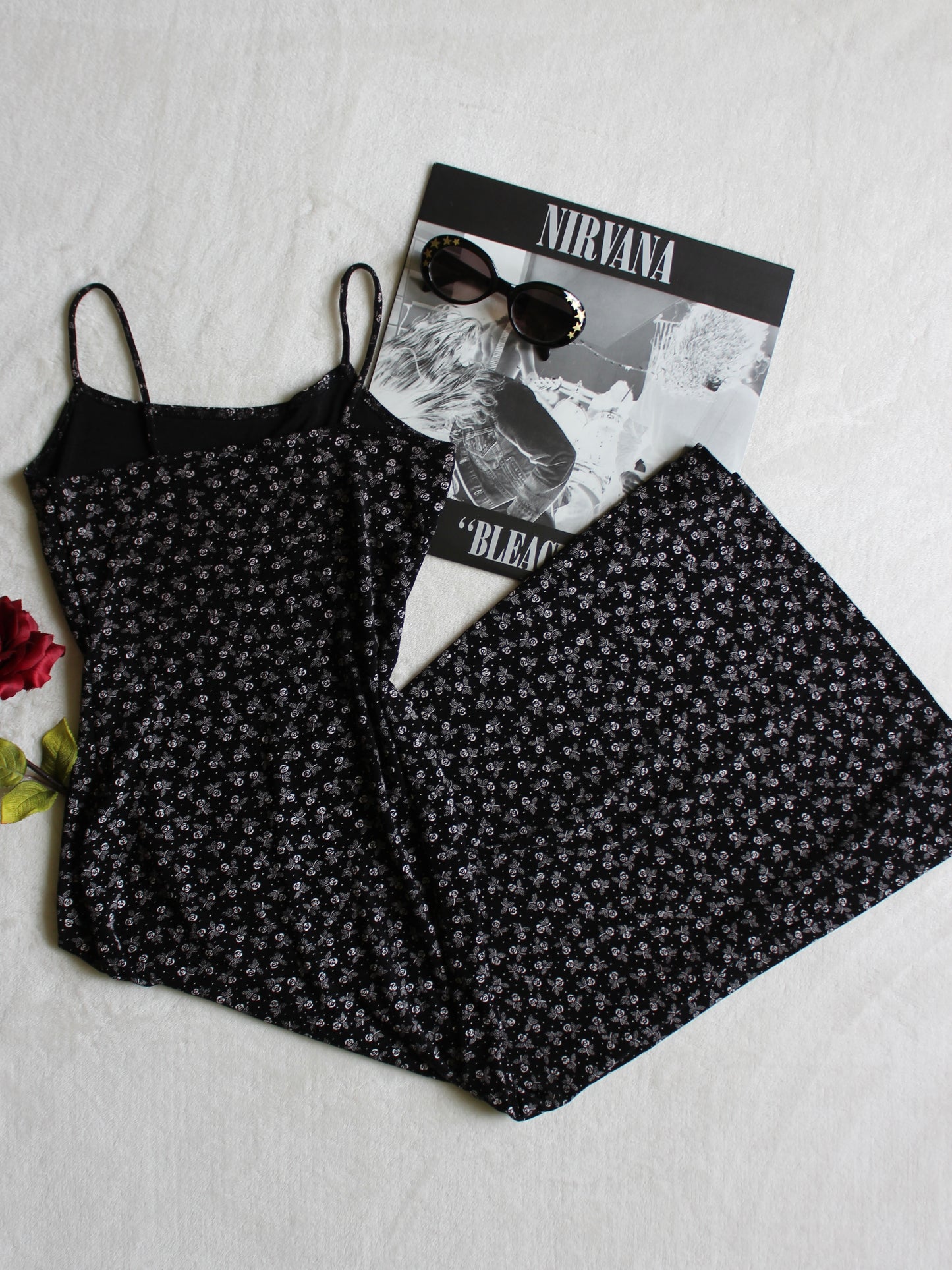 VINTAGE 90’S ROSE PRINT MAXI DRESS