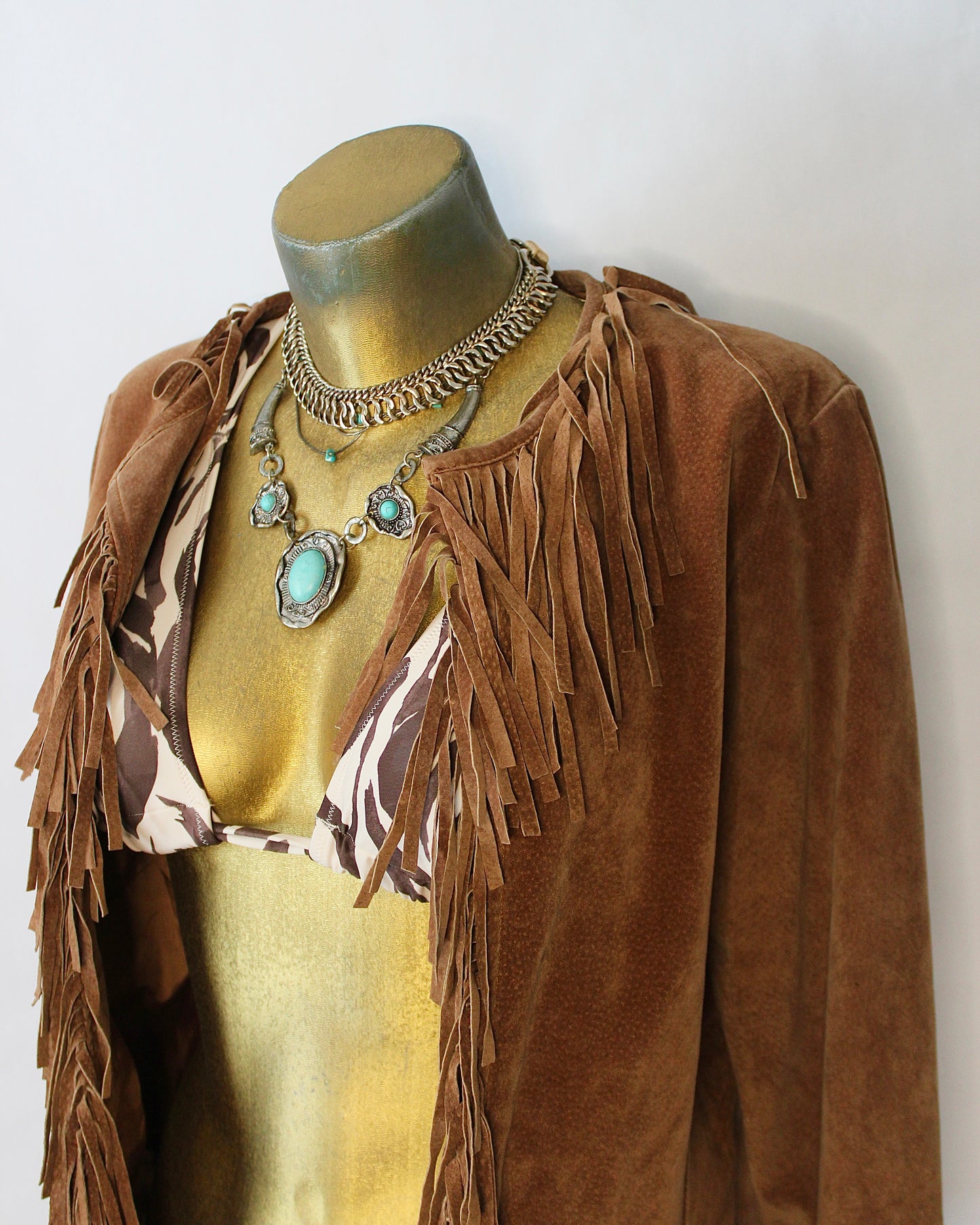 VINTAGE LEATHER FRINGE JACKET