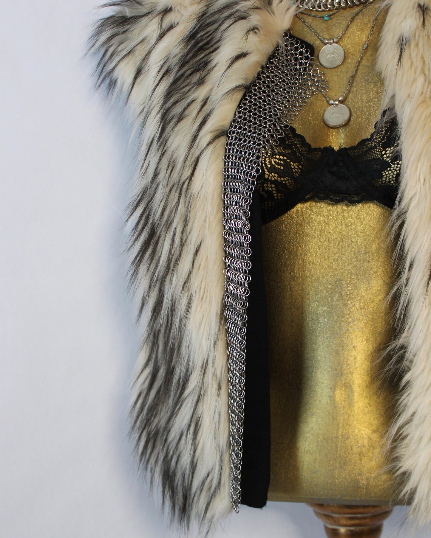 MIXED FUR + CHAINMAIL VEST