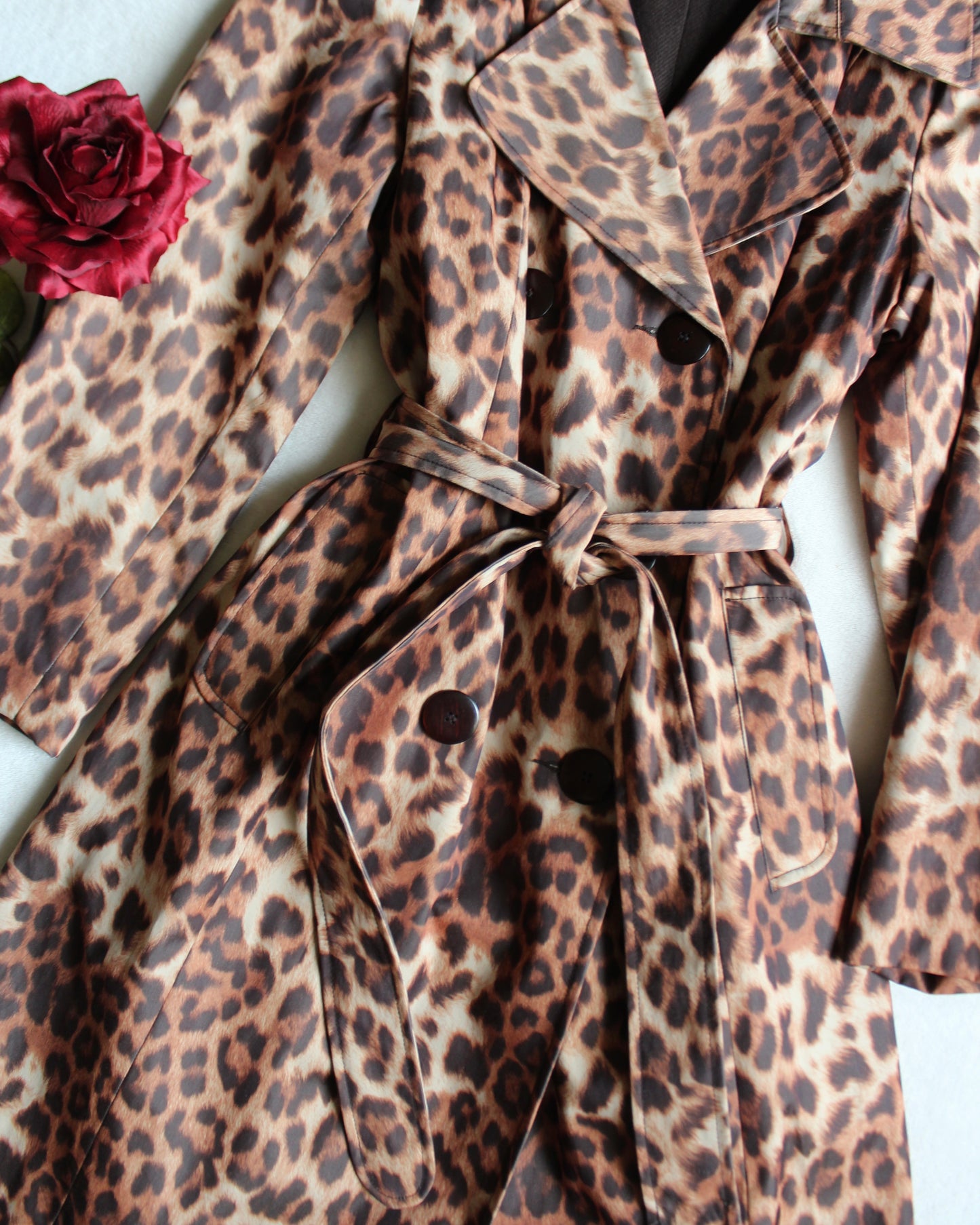 BARDOT LEOPARD PRINT TRENCH COAT