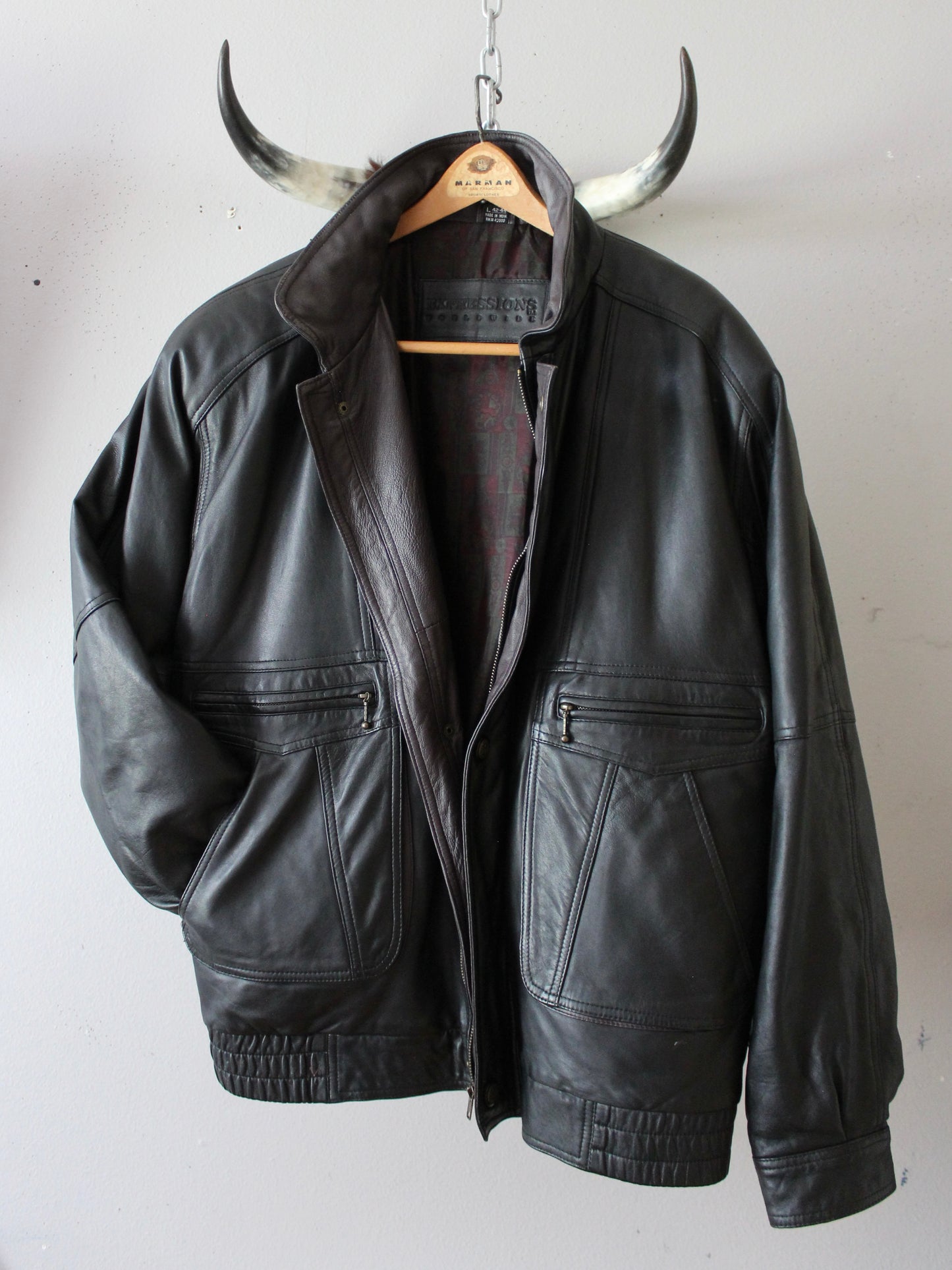 VINTAGE GENUINE LEATHER BOMBER JACKET