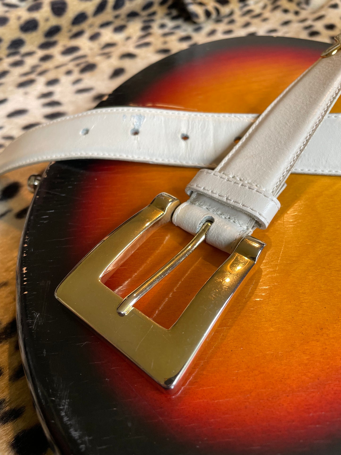 VINTAGE CREAM AND GOLD BELT