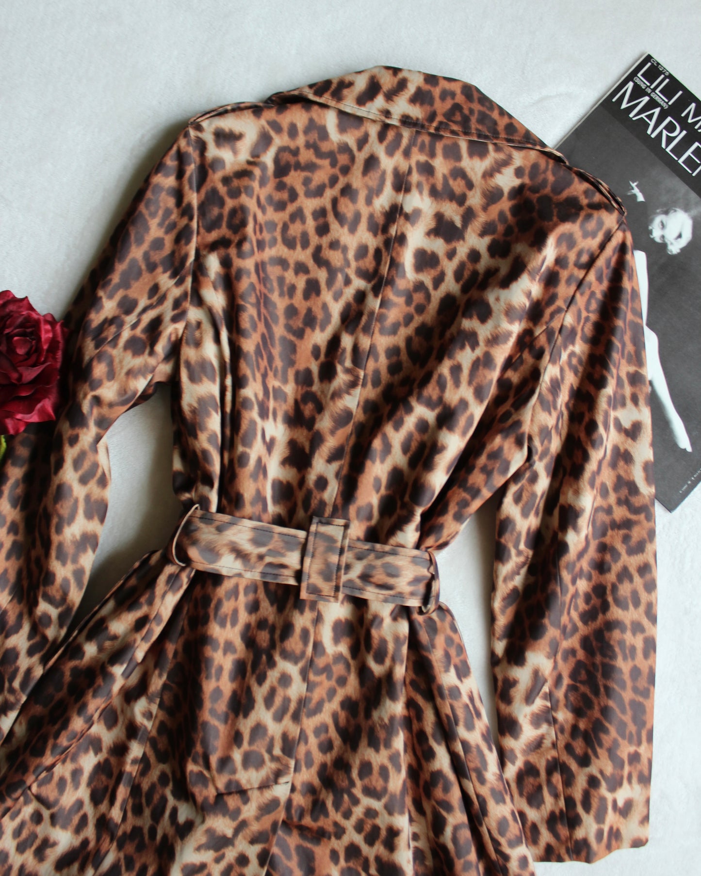 BARDOT LEOPARD PRINT TRENCH COAT