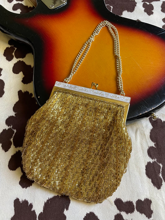 GOLD BEADED BAG